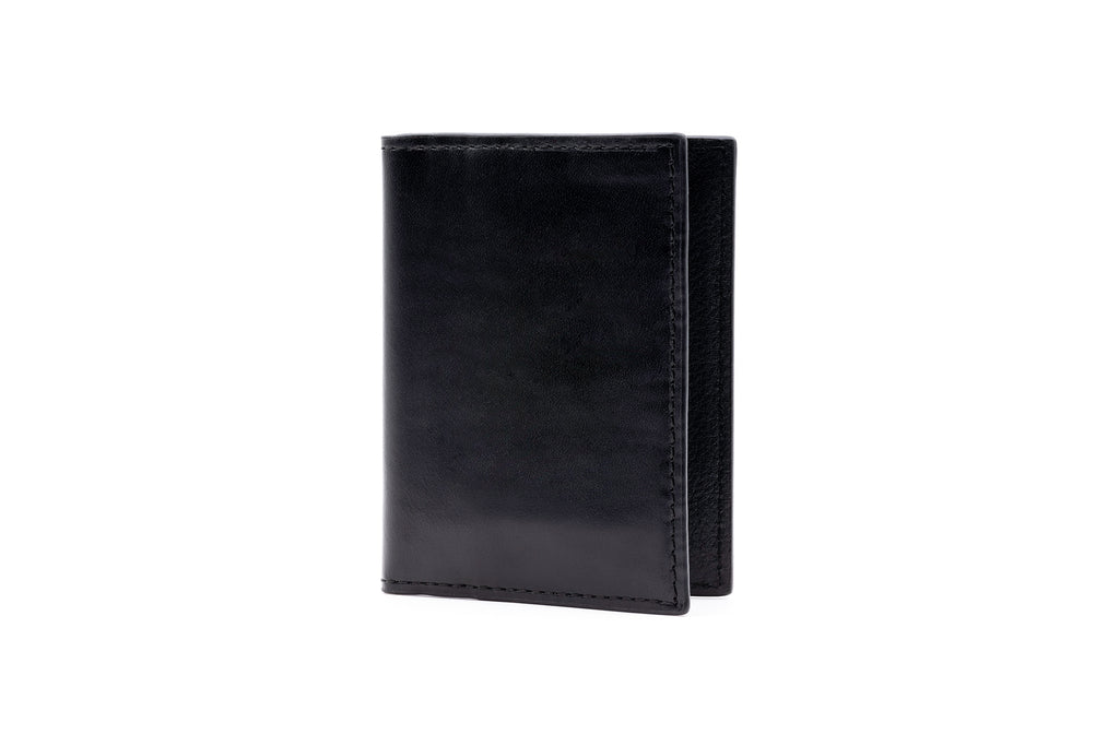 Edward Italian Saddle Leather ID Wallet - Black