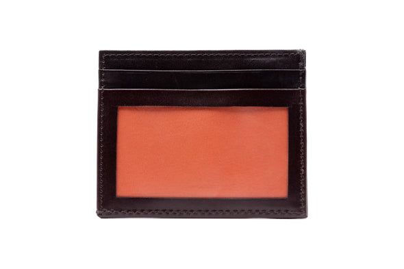 Edward Saddle Leather Executive ID Card Case - Chocolate