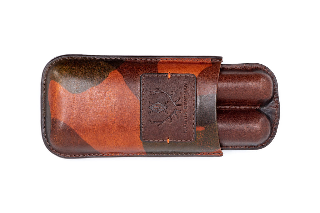 Havana Italian Saddle Leather Cigar Case - Camo