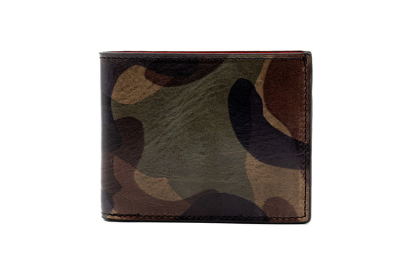 Hemingway Italian Saddle Leather Billfold - Grey Camo