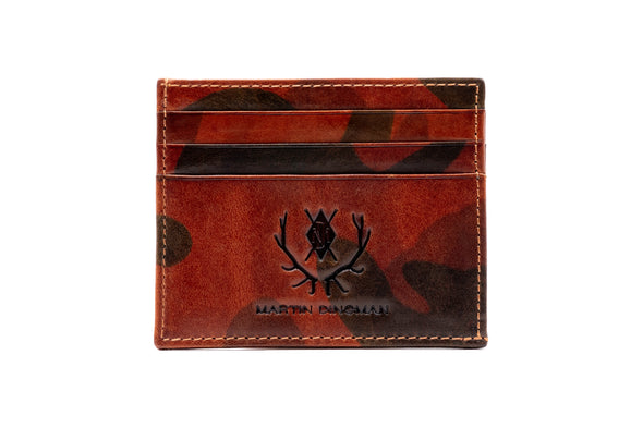 Hemingway Saddle Leather Executive ID Card Case - Tan Camo