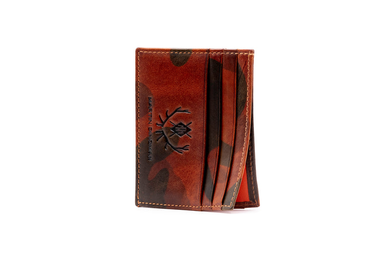 Hemingway Saddle Leather Executive ID Card Case - Tan Camo