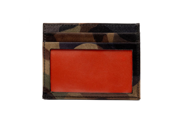 Hemingway Italian Saddle Leather Executive ID Card Case - Grey Camo