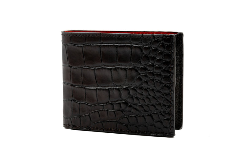 Bill Alligator Grain Billfold - Walnut