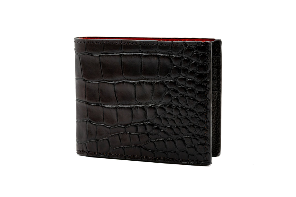 Bill Alligator Grain Billfold - Walnut