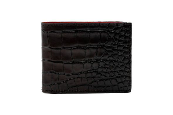 Bill Alligator Grain Billfold - Walnut