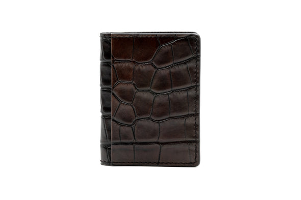Bill Alligator Grain ID Wallet - Walnut