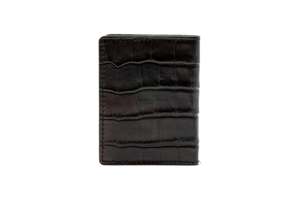 Bill Alligator Grain ID Wallet - Walnut