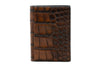 Bill Alligator Grain Leather ID Wallet - Chestnut