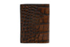 Bill Alligator Grain Leather ID Wallet - Chestnut
