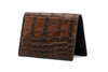 Bill Alligator Grain Leather ID Wallet - Chestnut