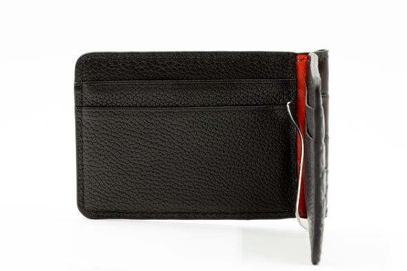 Bill Alligator Grain CC Money Clip - Walnut