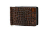 Bill Alligator Grain Leather CC Money Clip - Chestnut