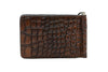 Bill Alligator Grain Leather CC Money Clip - Chestnut