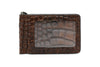 Bill Alligator Grain Leather CC Money Clip - Chestnut