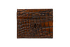 Bill Alligator Grain Leather Executive ID Card Case - Chestnut