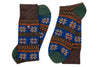 Fairisle Alpaca Yarn Socks - Bark