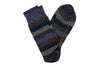 Stripe Andean Alpaca Yarn Socks - Midnight Multi