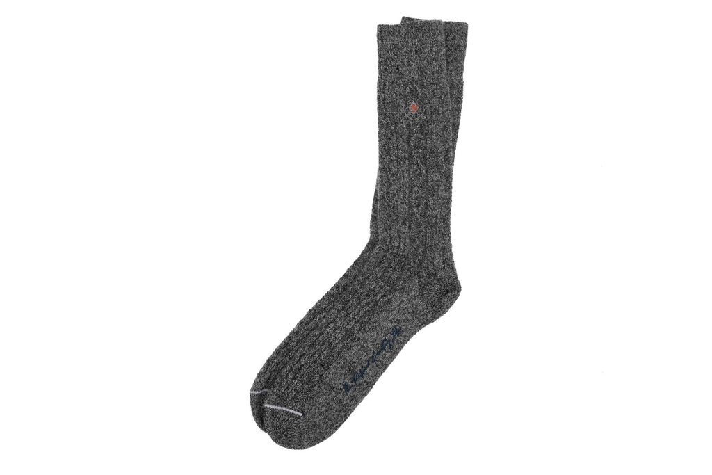 Cashmere Cable Andean Alpaca Socks - Oxford Grey