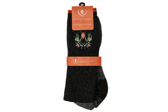 Royal Sporting Alpaca Yarn and Pima Cotton Socks - Charcoal
