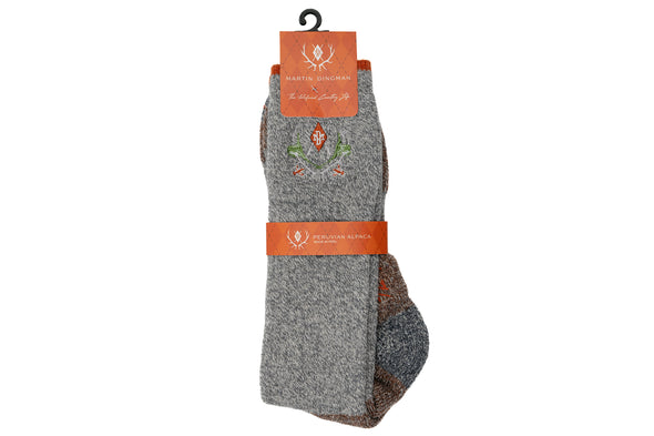 Royal Sporting Alpaca Yarn and Pima Cotton Socks - Heather Grey