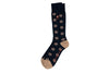 Floral Peruvian Pima Cotton Socks - Navy