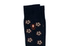 Floral Peruvian Pima Cotton Socks - Navy