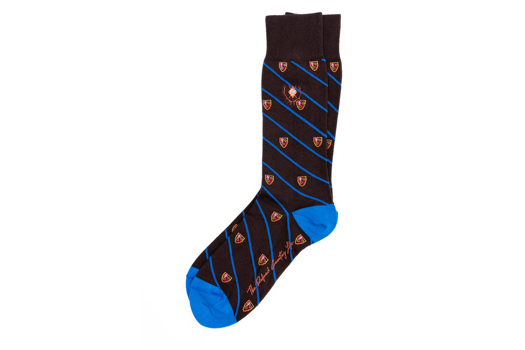 Club Check Peruvian Pima Cotton Socks - Walnut