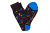 Club Check Peruvian Pima Cotton Socks - Walnut
