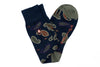 Paisley Peruvian Pima Cotton Socks - Navy