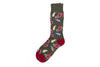 Paisley Peruvian Pima Cotton Socks - Military Green