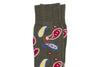 Paisley Peruvian Pima Cotton Socks - Military Green