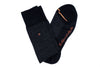 Herringbone Merino Wool Peruvian Pima Cotton Socks - Black