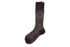Herringbone Merino Wool Peruvian Pima Cotton Socks - Walnut