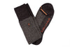 Herringbone Merino Wool Peruvian Pima Cotton Socks - Walnut
