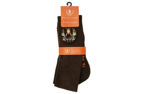 Royal Sporting Pima Cotton Socks - Walnut