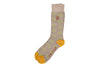 Floral Peruvian Pima Cotton Socks - Sand