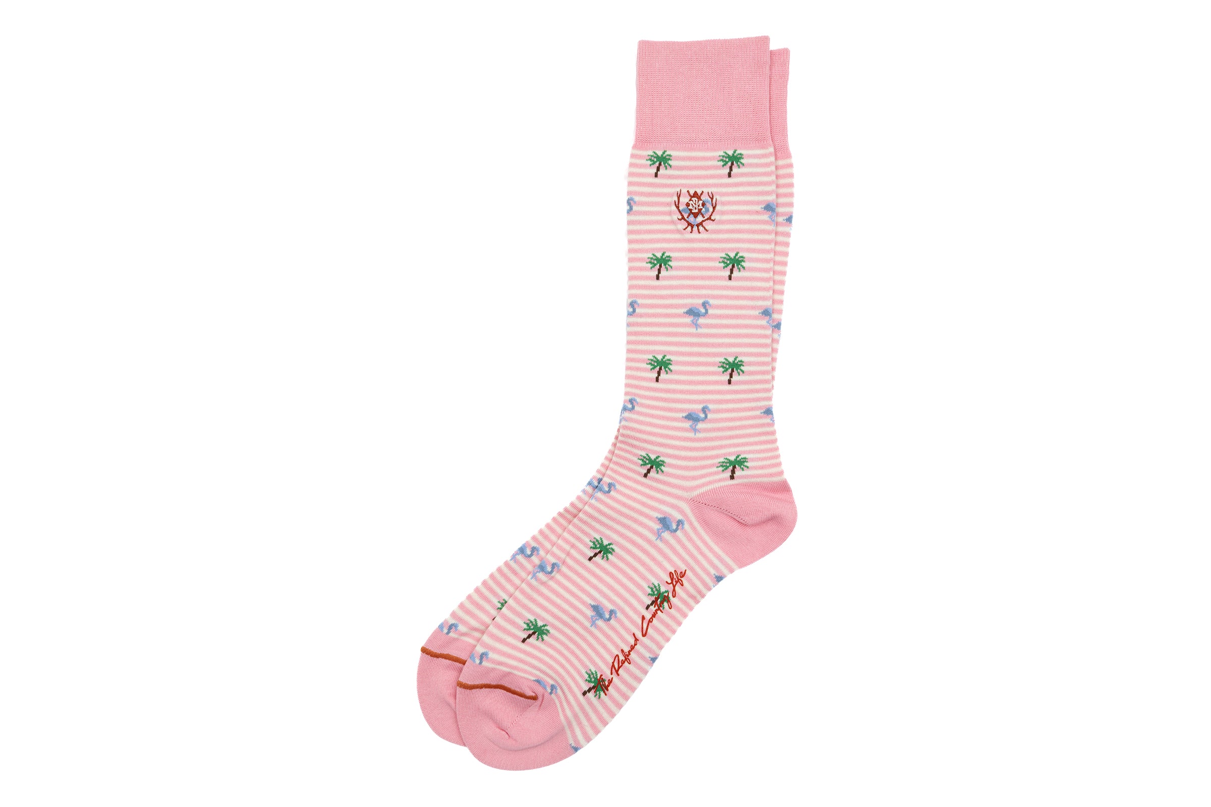 Tropical Stripe Peruvian Pima Cotton Socks - Bubblegum