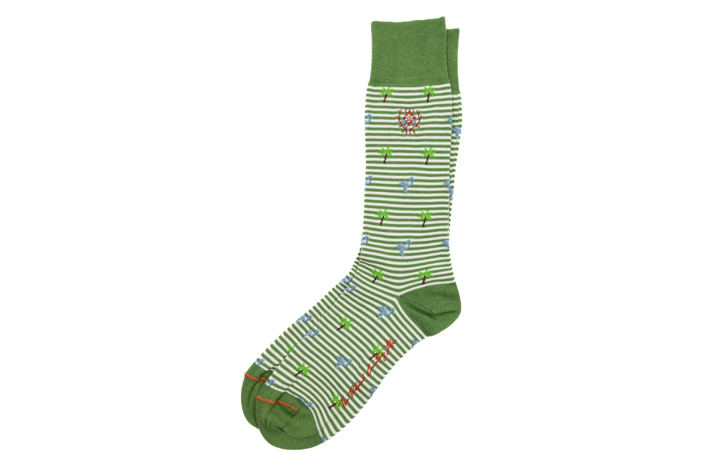 Tropical Stripe Peruvian Pima Cotton Socks - Kiwi
