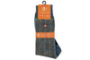 Window Pane Peruvian Pima Cotton Socks - Steel Blue