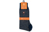 Stripe Alpaca Yarn Socks - Navy