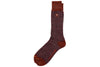 Stripe Alpaca Yarn Socks - Rust