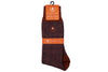 Stripe Alpaca Yarn Socks - Rust