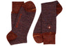Stripe Alpaca Yarn Socks - Rust