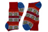 Fairisle Alpaca Yarn Socks - Barn Red