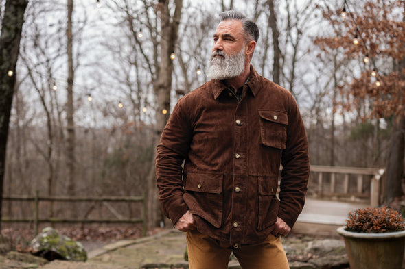 Greystone Lightweight Goat Suede Safari Jacket - Walnut