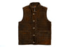 Northumberland Lightweight Goat Suede Vest - Antique Tobacco
