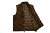 Northumberland Lightweight Goat Suede Vest - Antique Tobacco