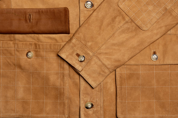 Greystone Lightweight Goat Suede Safari Jacket - British Tan