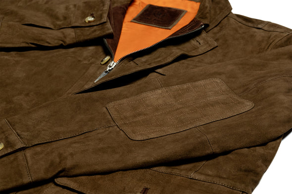 Greystone Lightweight Goat Suede Safari Jacket - Olive
